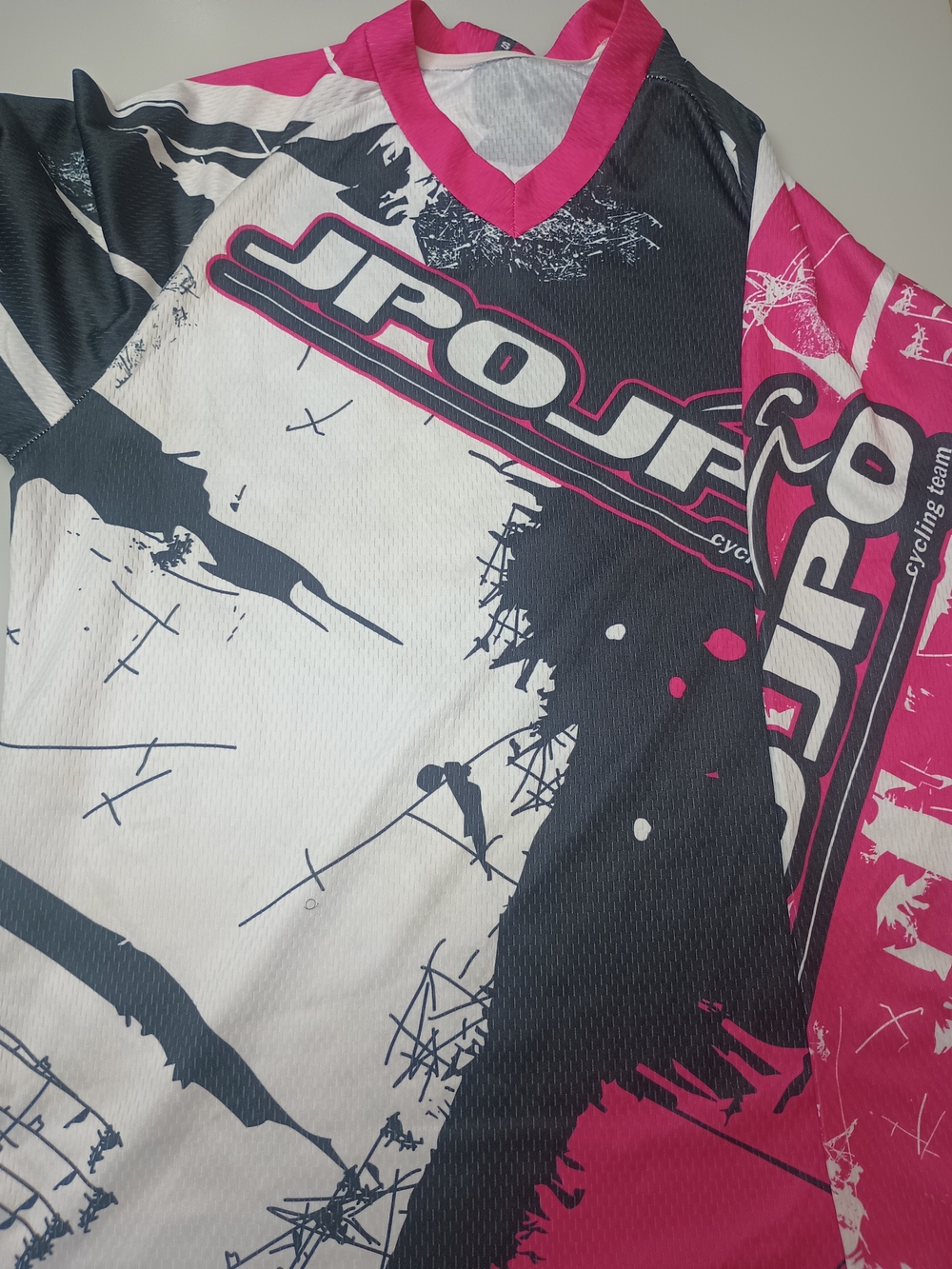 Cycling Jersey for Men — Pink, Black & White JPOJPO Size S